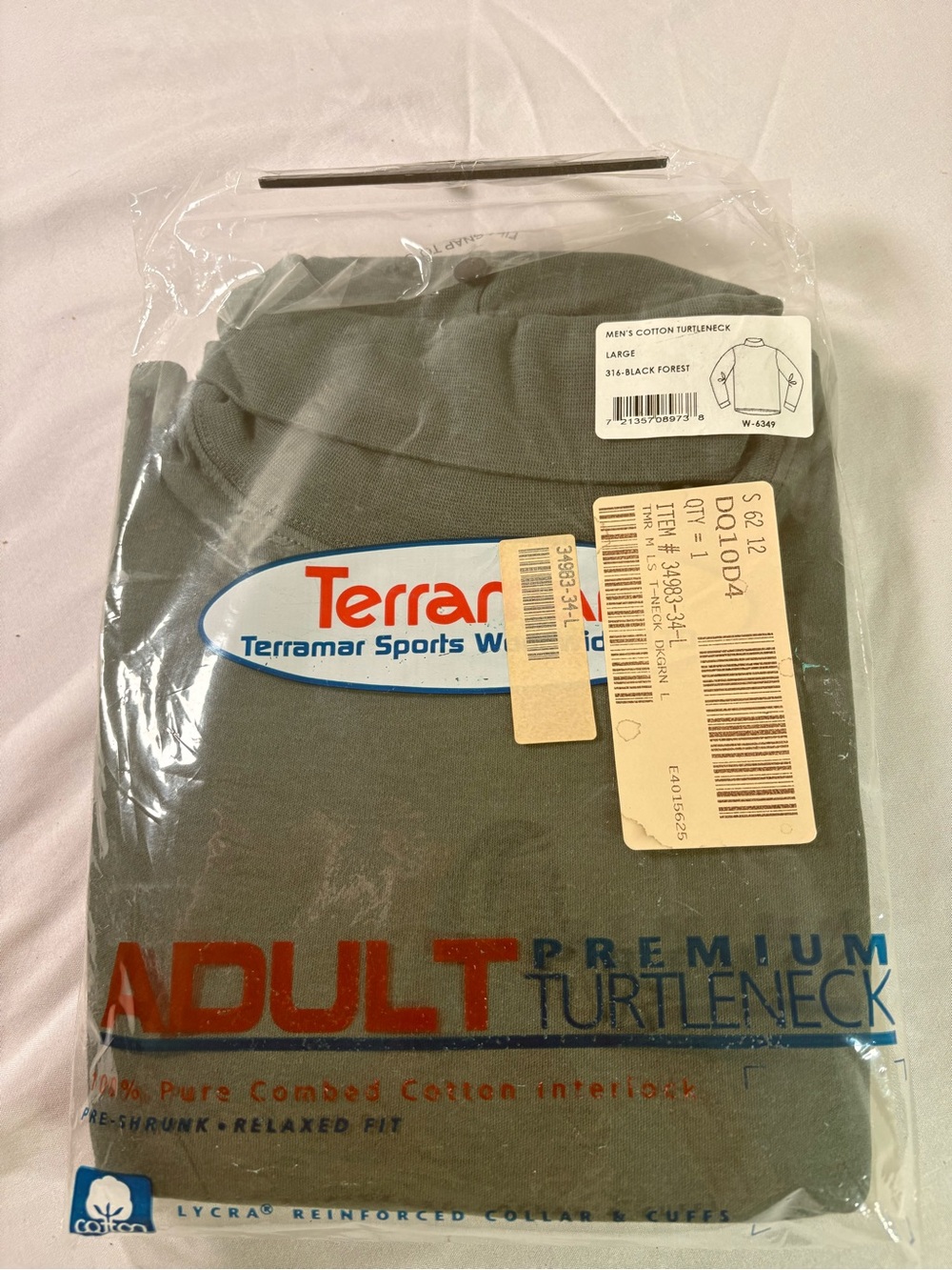 Terramar Adult Premium Turtleneck - Olive Green